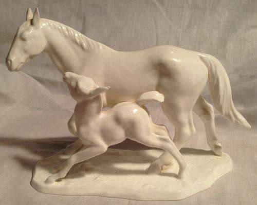 Vintage NORITAKE Horse & Foul figurine *Bone China- NIPPON TOKI KAISHA