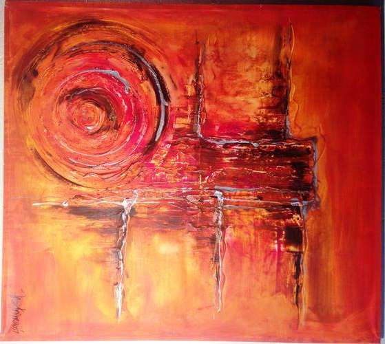 Large Abstract Oil Painting 135cm x 150cm by Freddie Kruger 2007