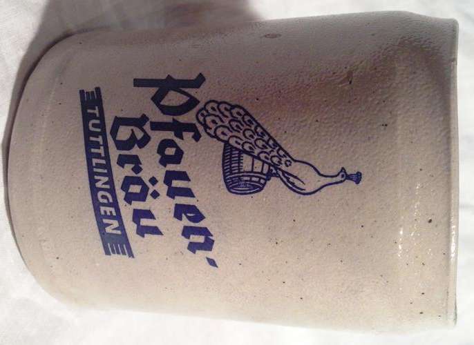 Vintage German Tankard - Pfauen Brau Tuttlingen 0.5l