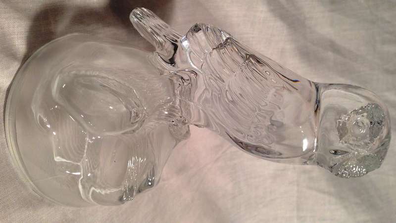 ROYAL CRYSTAL ROCK LEAD CRYSTAL OWL SITTING ON LOG