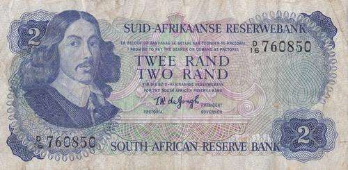 de Jongh R2 note.Springbok water mark.