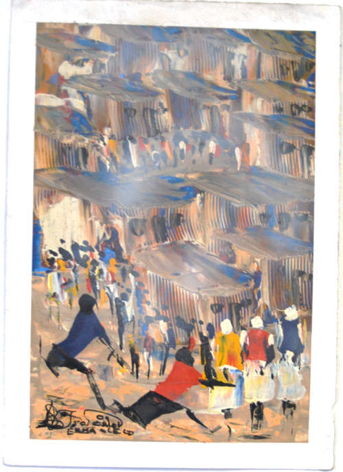 STUNNING SOLOMON SEKHAOLELO OIL PAINTING