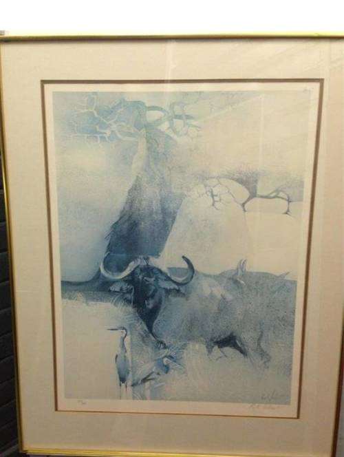 STUNNING LARGE UNFRAMED SIGNED AND NUMBERED WILDLIFE PRINT BY LATE RENOWN SA ARTIST KEITH JOUBERT