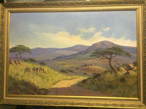 SUPERB LARGE ORIGINAL OIL PAINTING BY SA ARTIST KEN HUNKIN (R8000 value)