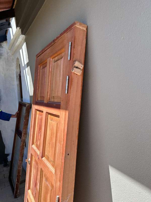 8 Panel wooden door with frame