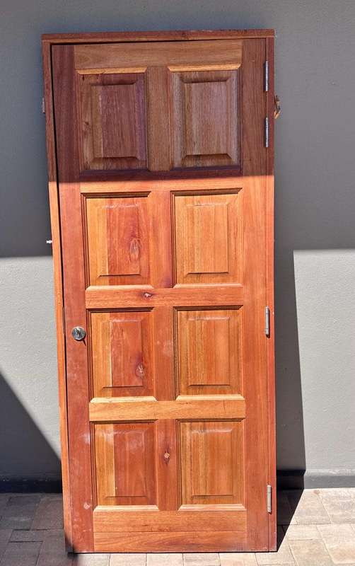 8 Panel wooden door with frame