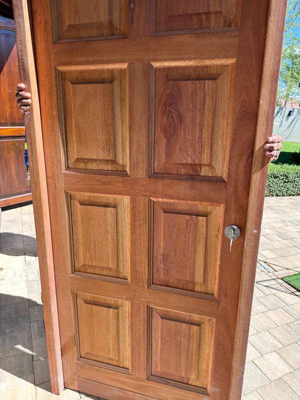 8 Panel wooden door with frame