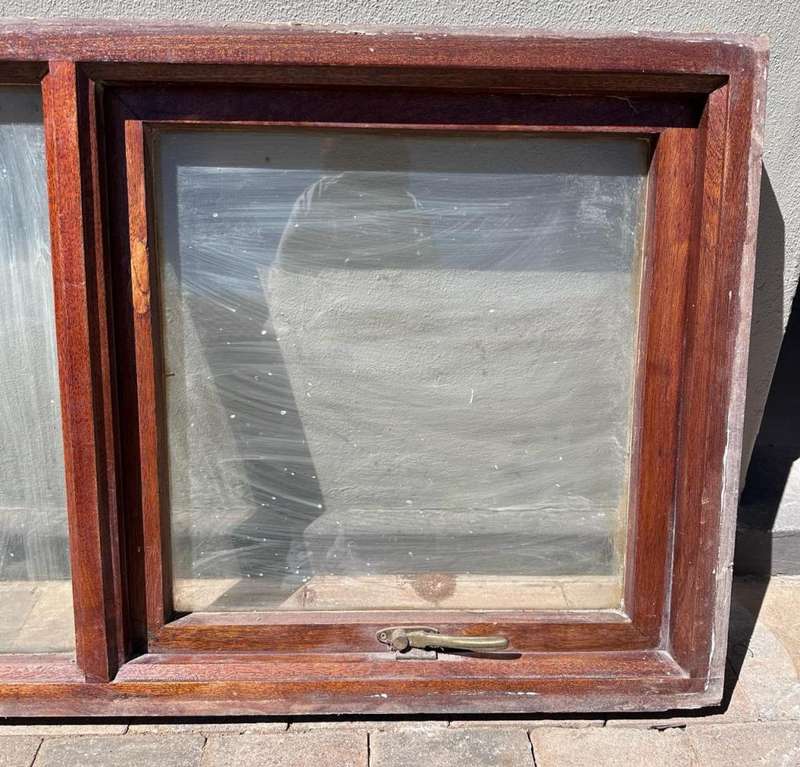 Wooden frame window with glass