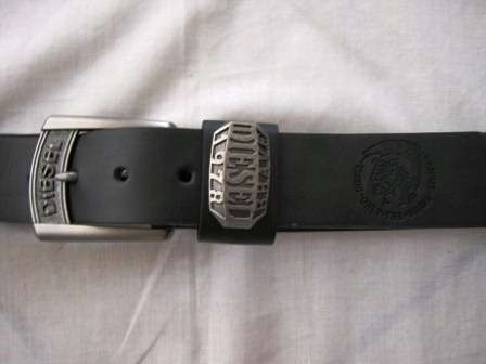 DIESEL MEN'S LEATHER BELT (BLACK)