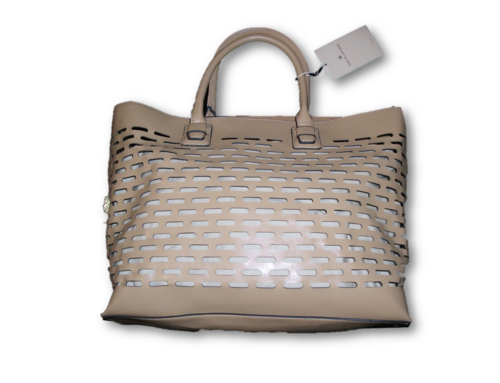 ORIGINAL DAVID JONES-HANDBAG- PERFORATED TOTE - CAMEL