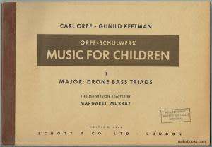Music for children.  II Drone Bass Triads. Carl Orff