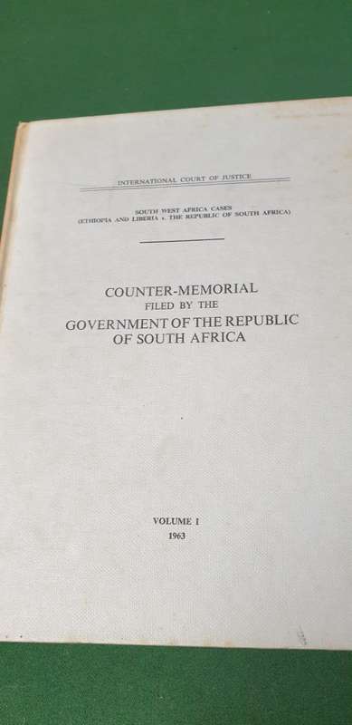 Counter-Memorial SWA Cases. Government of the Republic of South Africa V1, 1963