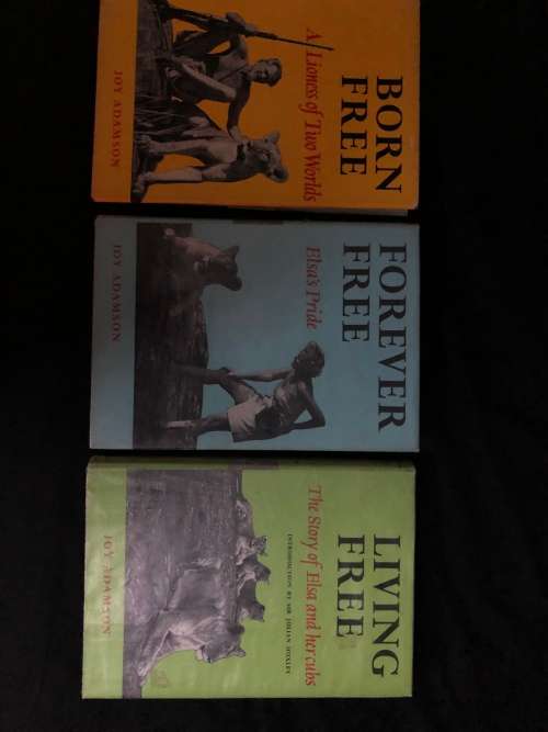 Born Free, Living Free and Forever Free. Joy Adamson. (Set)