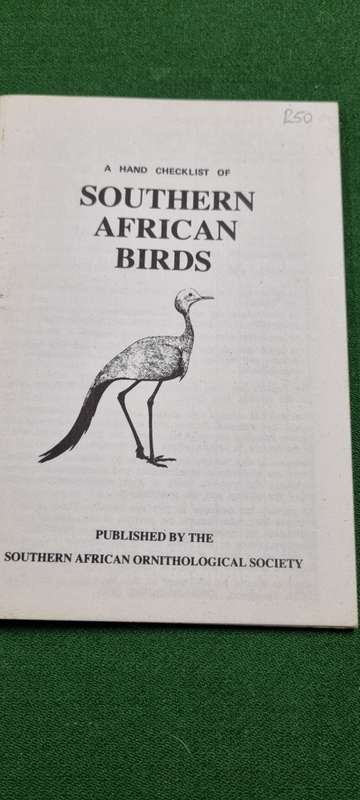Southern African Birds. A hand checklist. Southern African Ornithological Society.