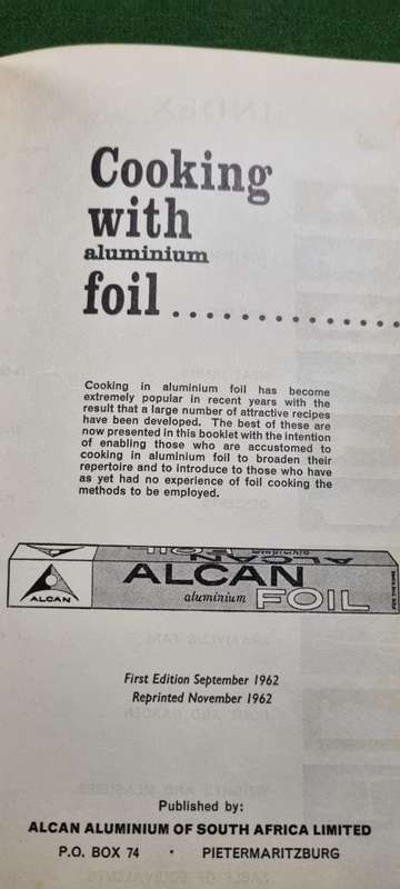 Cooking with aluminium foil. ALCAN Aluminium.