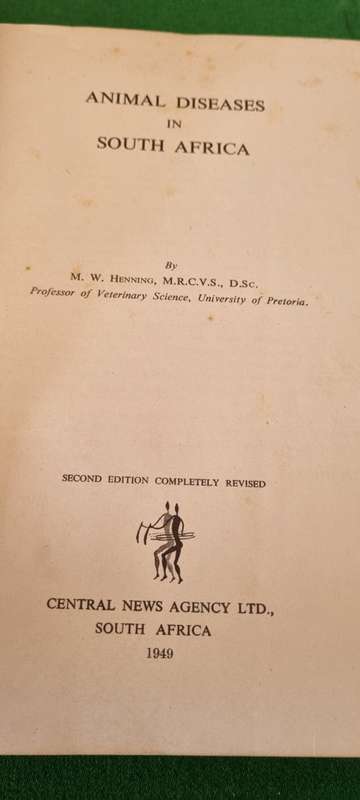Animal Diseases in South Africa. MW Henning, 2nd edition.