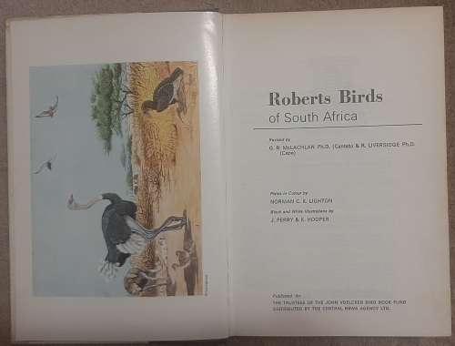 Roberts Birds of South Africa  Author: McLachlan and Liversidge