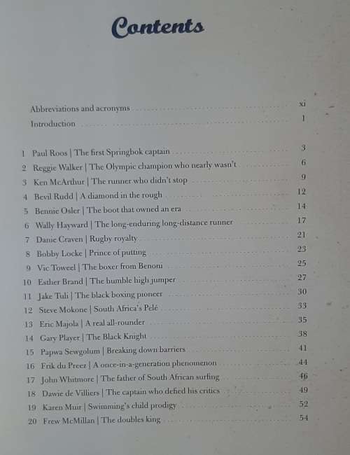 100 South African Sporting Legends  Author: Bronwen Leak