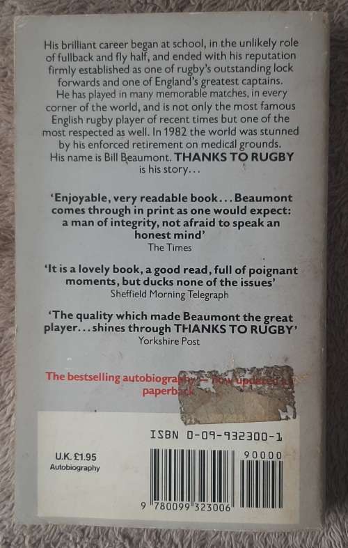 Thanks to Rugby: The Autobiography  Author: Bill Beaumont