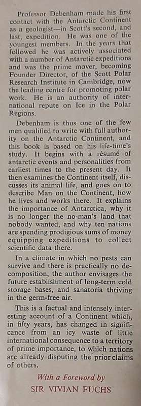 Antarctica  Author: Frank Debenham, M.A., D.Sc.