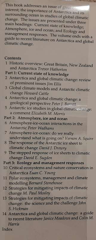 Antarctica and Global Climate Change  Author: Colin Harris and Bernard Stonehouse