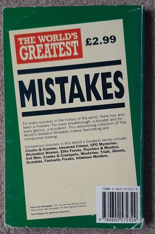 The World`s Greatest Mistakes  Author: Nigel Blundell