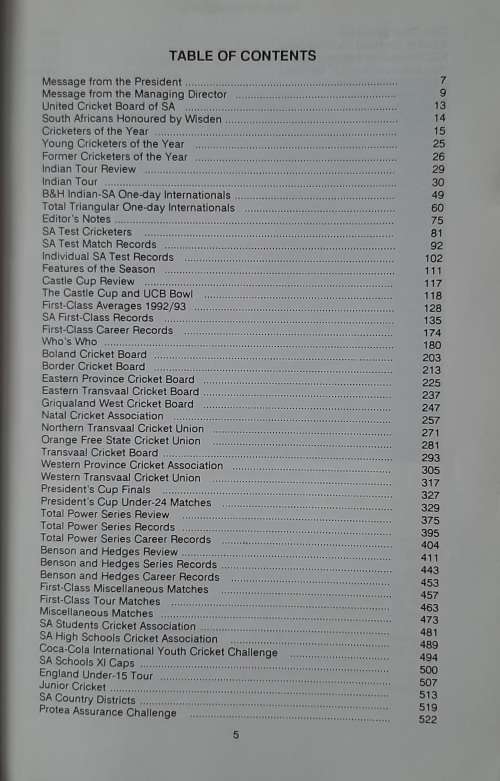 The 1993 Protea Assurance Cricket Annual of South Africa Volume 40