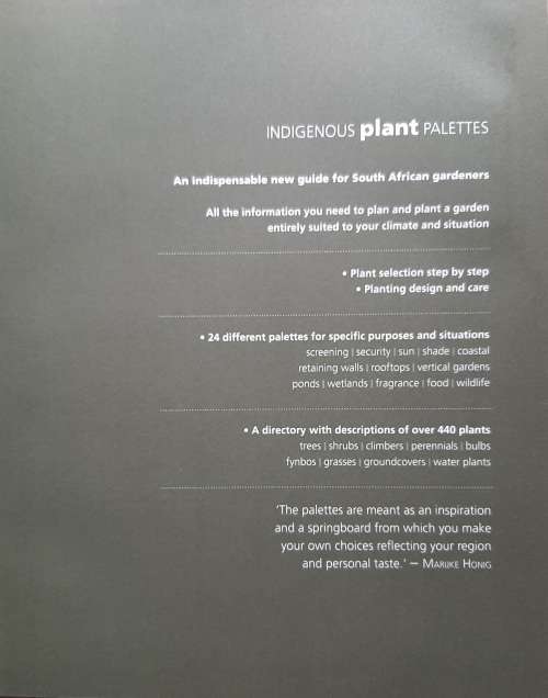 Indigenous Plant Palettes - Author: Marijke Honig