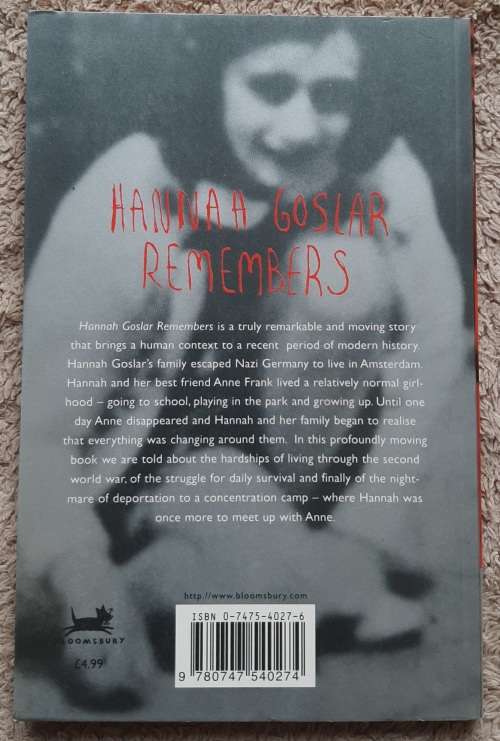 Hannah Goslar Remembers - Author: Alison Leslie Gold