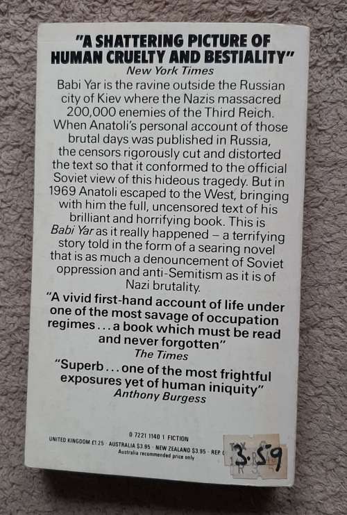 Babi Yar - Author: A. Anatoli (Kuznetsov)
