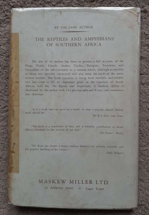 Snakes: Mainly South African Author: Walter Rose
