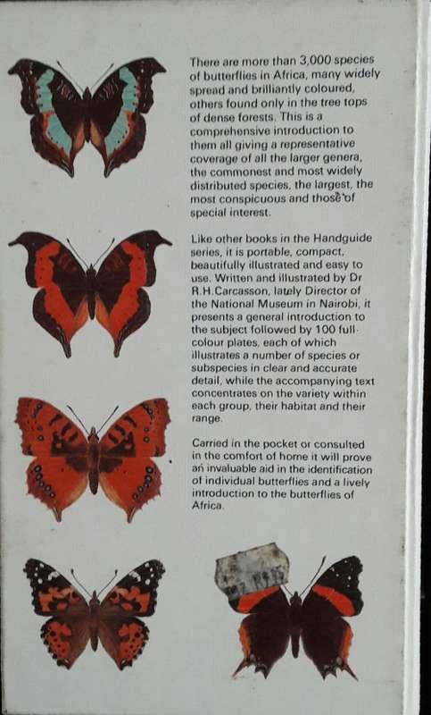 Collins Handguide to the Butterflies of Africa -R H Carcasson