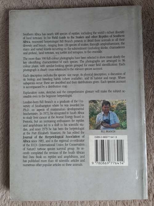 Field guide to the Snakes and Other Reptiles of Southern Africa - Author: Bill Branch
