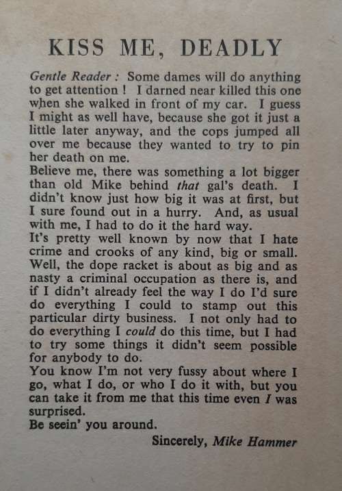 Kiss Me, Deadly - Author: Mickey Spillane