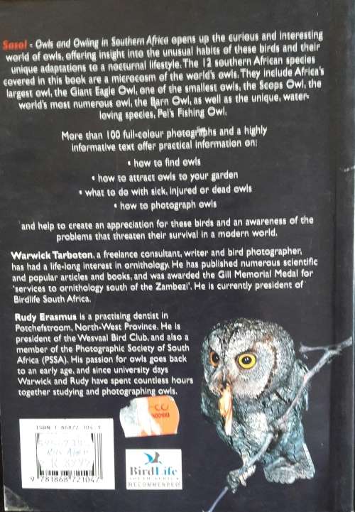 Owls and Owling in Southern Africa - Warwick Tarboton and Rrudy Erasmus