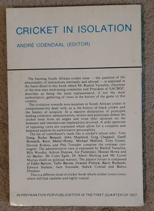 God`s forgotten Cricketers - Author/Edited: André Odendaal