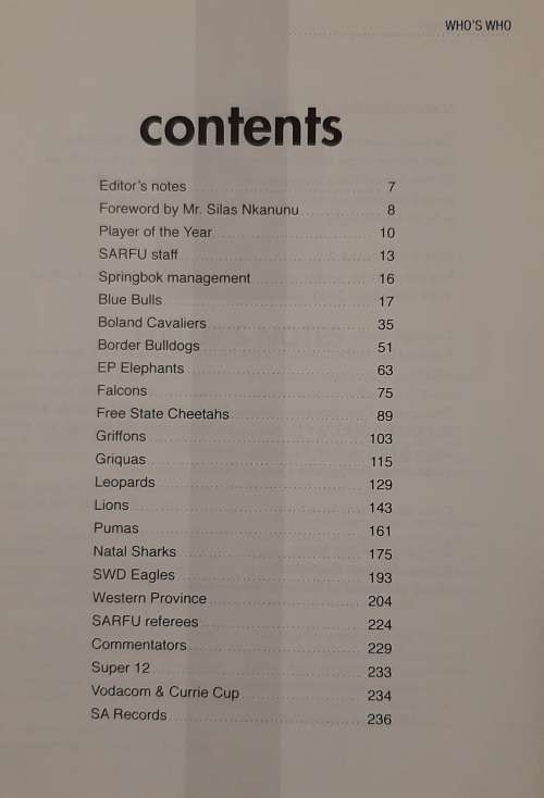 Who`s Who of South African Rugby - Author/Edited: Chris Schoeman