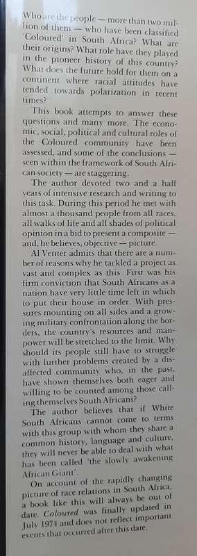 Coloured: A Profile of Two Million South Africans - Author: ALJ. Venter