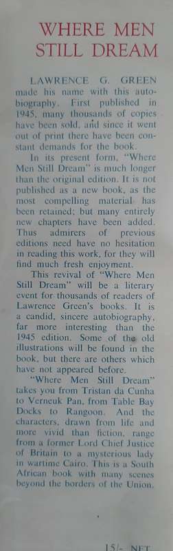 Where Men Still Dream - Author: Lawrence G. Green