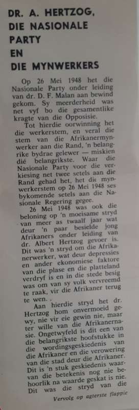D.A. Hertzog, Die Nasionale Party en Die Mynwerkers - Author: Louis Naudé