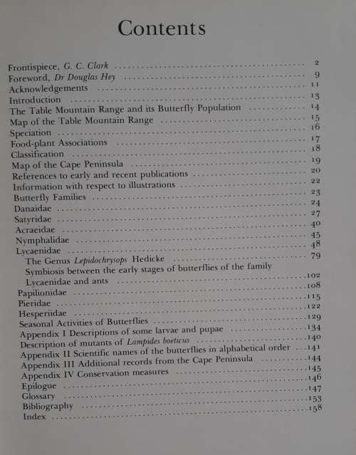 Butterflies of the Table Mountain Range - Authr: A.J.M. Claasens and C.G.C. Dickson
