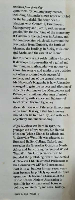 Alex: The Life of Field Marshal Earl Alexander of Tunis - Author: Nigel Nicolson