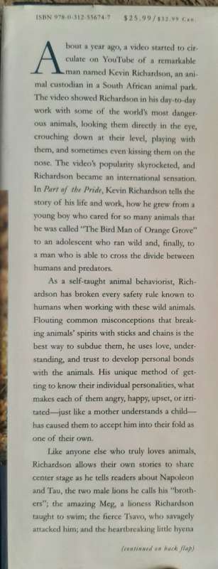 Part of the Pride: My life Among the Big Cats of Africa - Author: Kevin Richardson with Tony Park