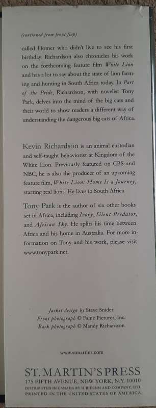 Part of the Pride: My life Among the Big Cats of Africa - Author: Kevin Richardson with Tony Park