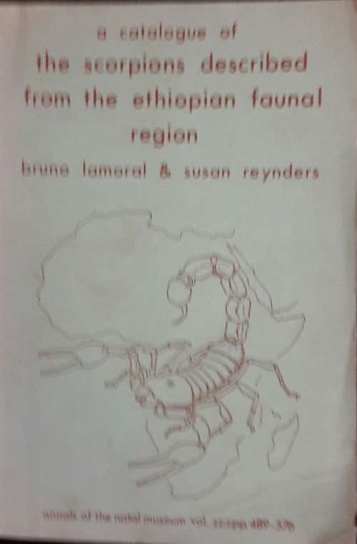 A catalogue of the scorpions descrived from the ethiopian faunal region