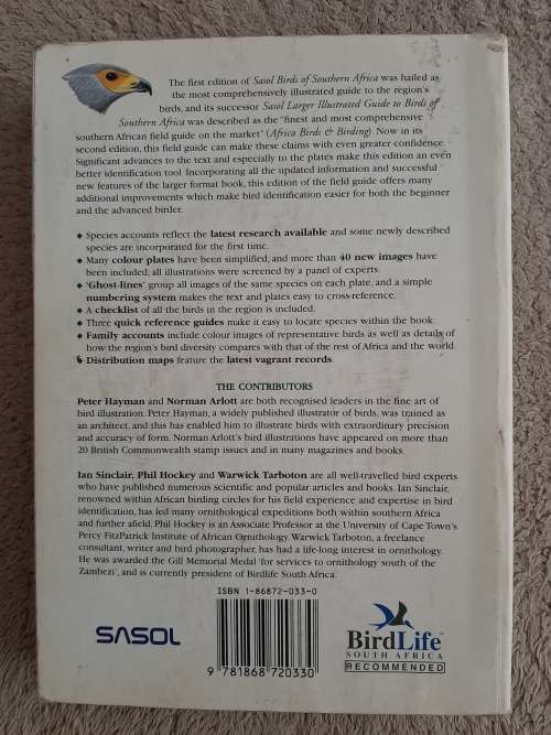 SASOL Birds of Southern Africa - Author: Ian Sinclair, Phil Hockey and Warwick Tarboton