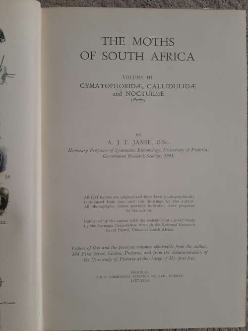 The Moths of South Africa(4 Volumes) - Author: A. J. T. Janse, D.Sc.