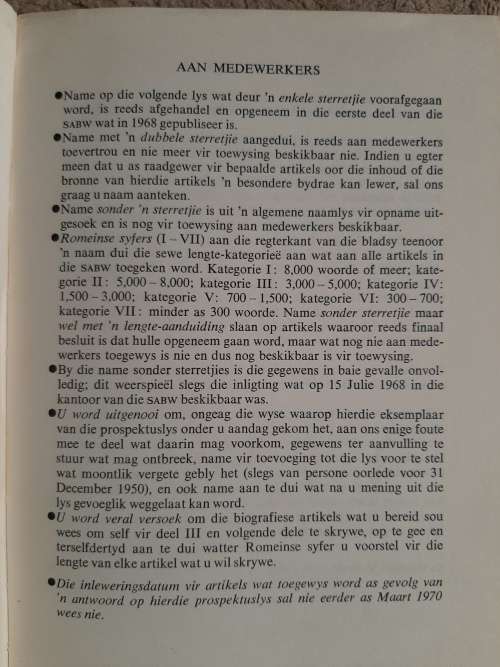 Suid-Afrikaanse Biografiese Woordeboek - Editor: Prof. W.J. de Kock