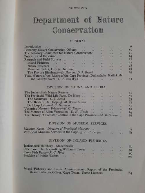 Department of Nature Conservation Report No. 14 - Author: Union of South Africa