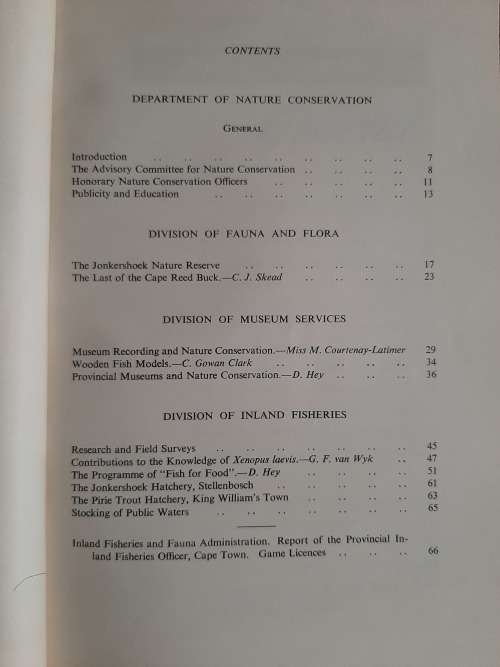 Department of Nature Conservation Report No. 10 - Author/Director: Dr. D. Hey